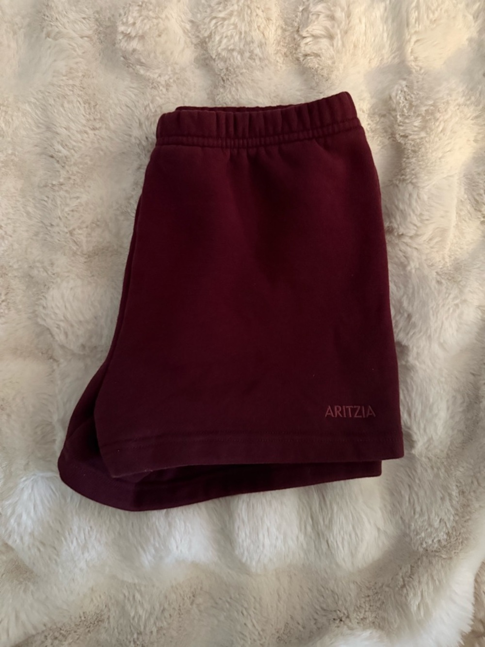 Aritzia Deep Burgundy Sweat Shorts